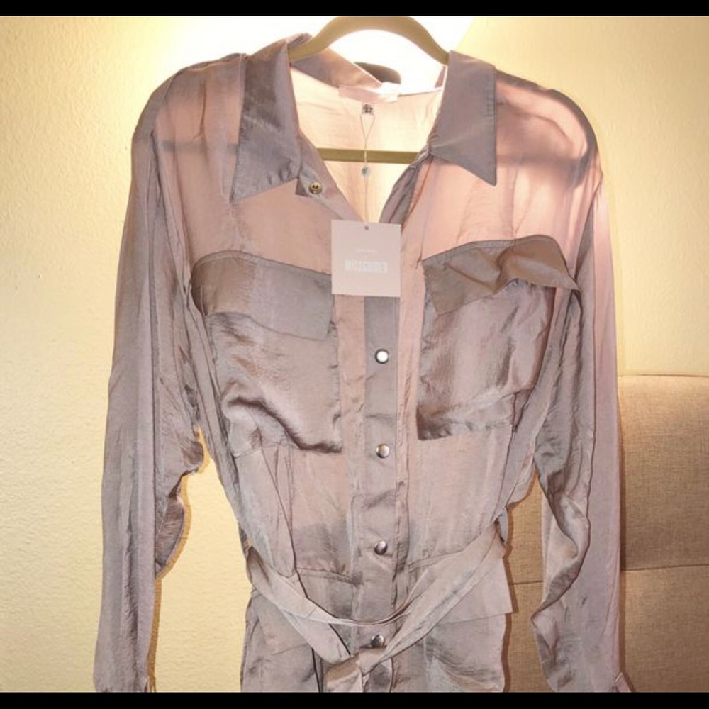 Carli Bybel Light Pink Satin Lightweight Jacket - Picture 3 of 5